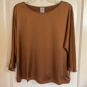 Chico's Women's Silk Long Sleeve Top - Size 2, Large NWOT